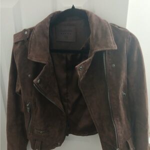 Blank NYC Brown Suede Moto Jacket